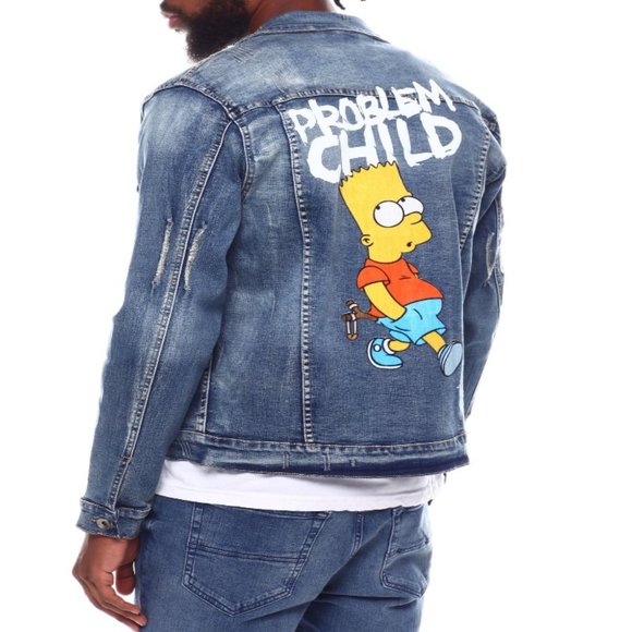 The Simpsons Problem Child Bart Simpson Denim Jacket[2XL], BRAND NEW